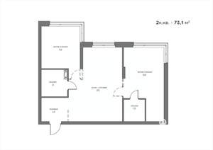2-к квартира, вторичка, 73м2, 14/21 этаж