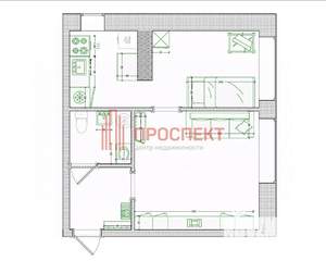 2-к квартира, вторичка, 31м2, 1/2 этаж