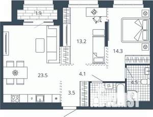 2-к квартира, вторичка, 69м2, 4/24 этаж