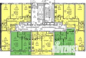 3-к квартира, строящийся дом, 74м2, 17/18 этаж