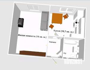 1-к квартира, вторичка, 35м2, 1/3 этаж