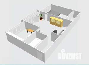 2-к квартира, вторичка, 43м2, 4/4 этаж