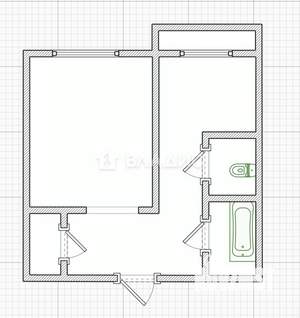1-к квартира, вторичка, 37м2, 10/12 этаж