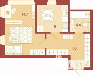 1-к квартира, вторичка, 36м2, 11/17 этаж