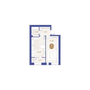 1-к квартира, вторичка, 46м2, 4/4 этаж