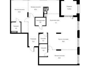 3-к квартира, вторичка, 147м2, 23/23 этаж