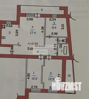 3-к квартира, вторичка, 75м2, 9/10 этаж