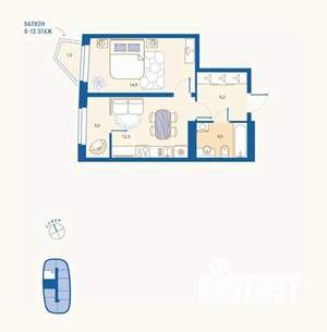 1-к квартира, вторичка, 41м2, 16/16 этаж