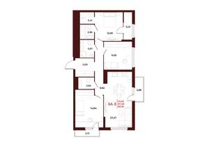 3-к квартира, вторичка, 89м2, 11/18 этаж