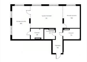 2-к квартира, вторичка, 101м2, 7/23 этаж