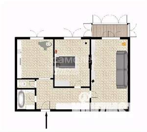 2-к квартира, вторичка, 56м2, 9/10 этаж