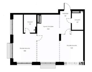 2-к квартира, вторичка, 76м2, 10/23 этаж