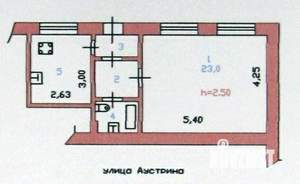 1-к квартира, вторичка, 39м2, 1/5 этаж