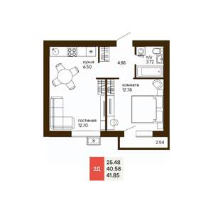 3-к квартира, строящийся дом, 62м2, 15/18 этаж