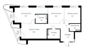3-к квартира, вторичка, 93м2, 7/23 этаж