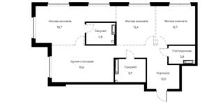 3-к квартира, вторичка, 92м2, 11/23 этаж