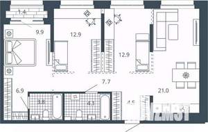 3-к квартира, вторичка, 85м2, 18/23 этаж