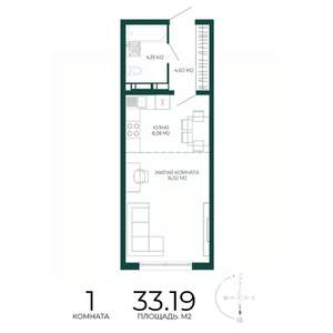 1-к квартира, вторичка, 33м2, 17/17 этаж