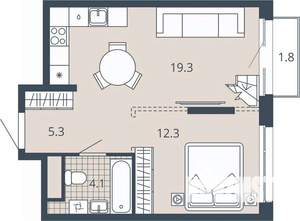 1-к квартира, вторичка, 44м2, 4/23 этаж