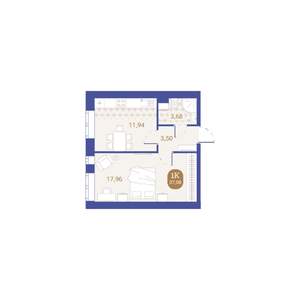 1-к квартира, вторичка, 37м2, 3/4 этаж