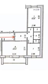 2-к квартира, вторичка, 70м2, 2/10 этаж