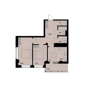 2-к квартира, сданный дом, 63м2, 6/18 этаж