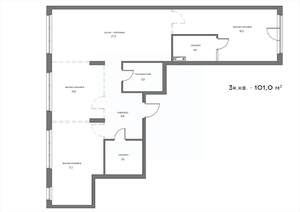 3-к квартира, вторичка, 101м2, 7/21 этаж