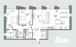 3-к квартира, вторичка, 117м2, 8/12 этаж