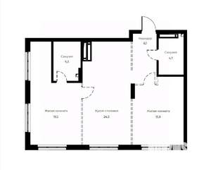 2-к квартира, вторичка, 76м2, 20/23 этаж