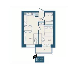 2-к квартира, вторичка, 40м2, 6/17 этаж