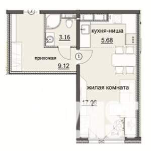 Студия квартира, сданный дом, 35м2, 8/18 этаж