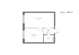 1-к квартира, вторичка, 48м2, 14/21 этаж