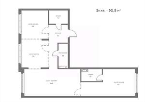 3-к квартира, вторичка, 91м2, 6/21 этаж