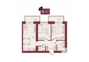 3-к квартира, вторичка, 58м2, 4/17 этаж