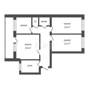 3-к квартира, вторичка, 73м2, 2/9 этаж