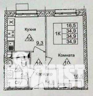 1-к квартира, вторичка, 35м2, 8/17 этаж