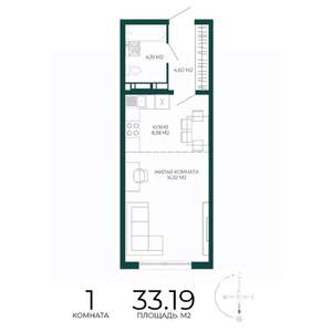 1-к квартира, вторичка, 33м2, 16/17 этаж