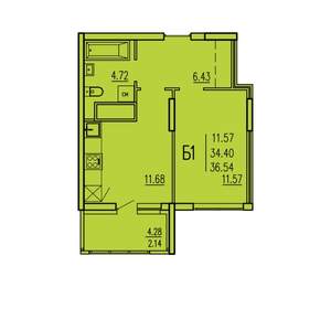 1-к квартира, вторичка, 37м2, 13/17 этаж