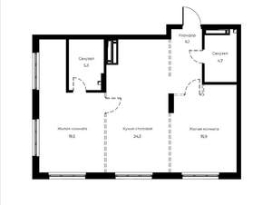 2-к квартира, вторичка, 76м2, 18/23 этаж