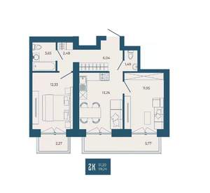 2-к квартира, вторичка, 59м2, 10/17 этаж