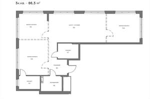 3-к квартира, вторичка, 86м2, 7/21 этаж