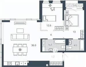 2-к квартира, вторичка, 83м2, 22/23 этаж