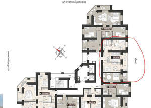 2-к квартира, вторичка, 69м2, 7/17 этаж