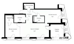 2-к квартира, вторичка, 86м2, 9/23 этаж