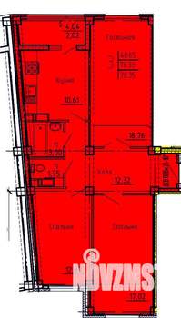 3-к квартира, строящийся дом, 78м2, 5/18 этаж
