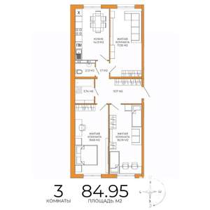 3-к квартира, вторичка, 85м2, 8/18 этаж