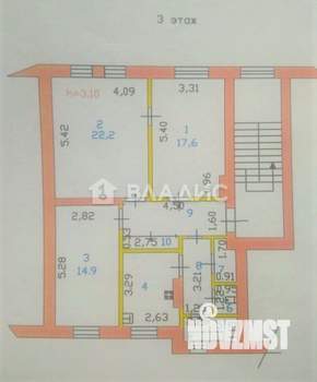3-к квартира, вторичка, 81м2, 3/3 этаж