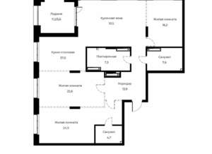 3-к квартира, вторичка, 150м2, 22/23 этаж