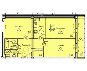 3-к квартира, строящийся дом, 78м2, 10/18 этаж