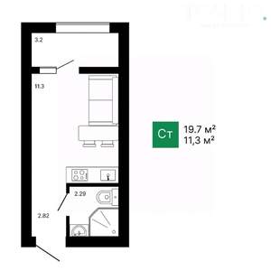 1-к квартира, вторичка, 20м2, 7/17 этаж